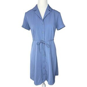 Everlane‎ Women's Dusty Blue The Japanese GoWeave Notch Shirt Dress 0/C34.75